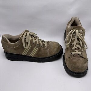 Vtg 90s Skechers Jammers Suede Chunky Platform Shoes Womens 11 Tan Brown Y2K